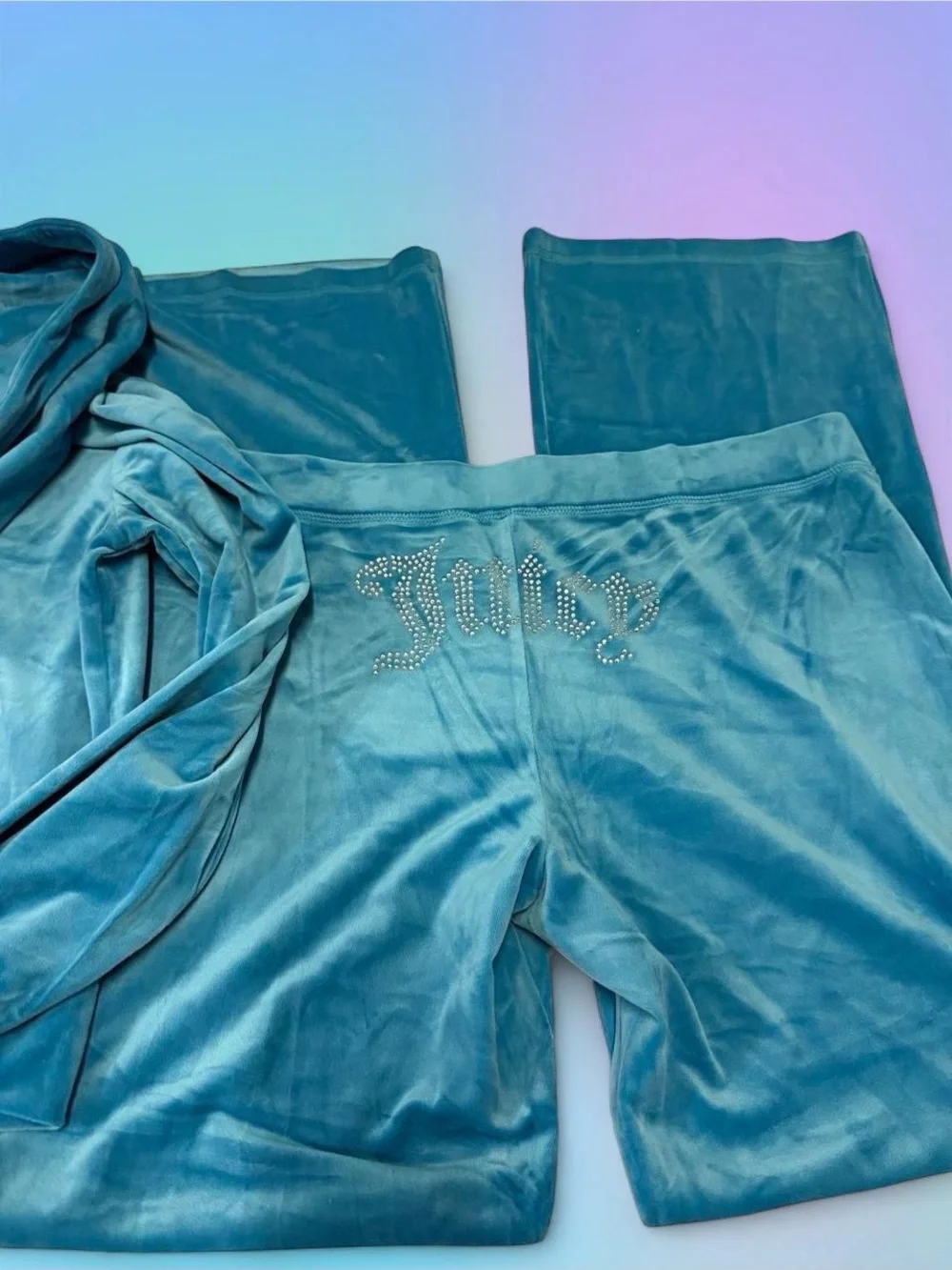 Juicy Couture Teal Velour OG Bling Bling Tracksuit